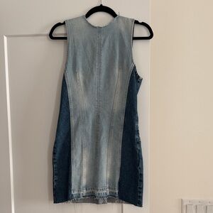 Zara Two-Tone Denim Sleeveless Dress